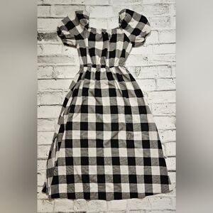 SHEIN Black and White Checker Midi Dress Size Small
